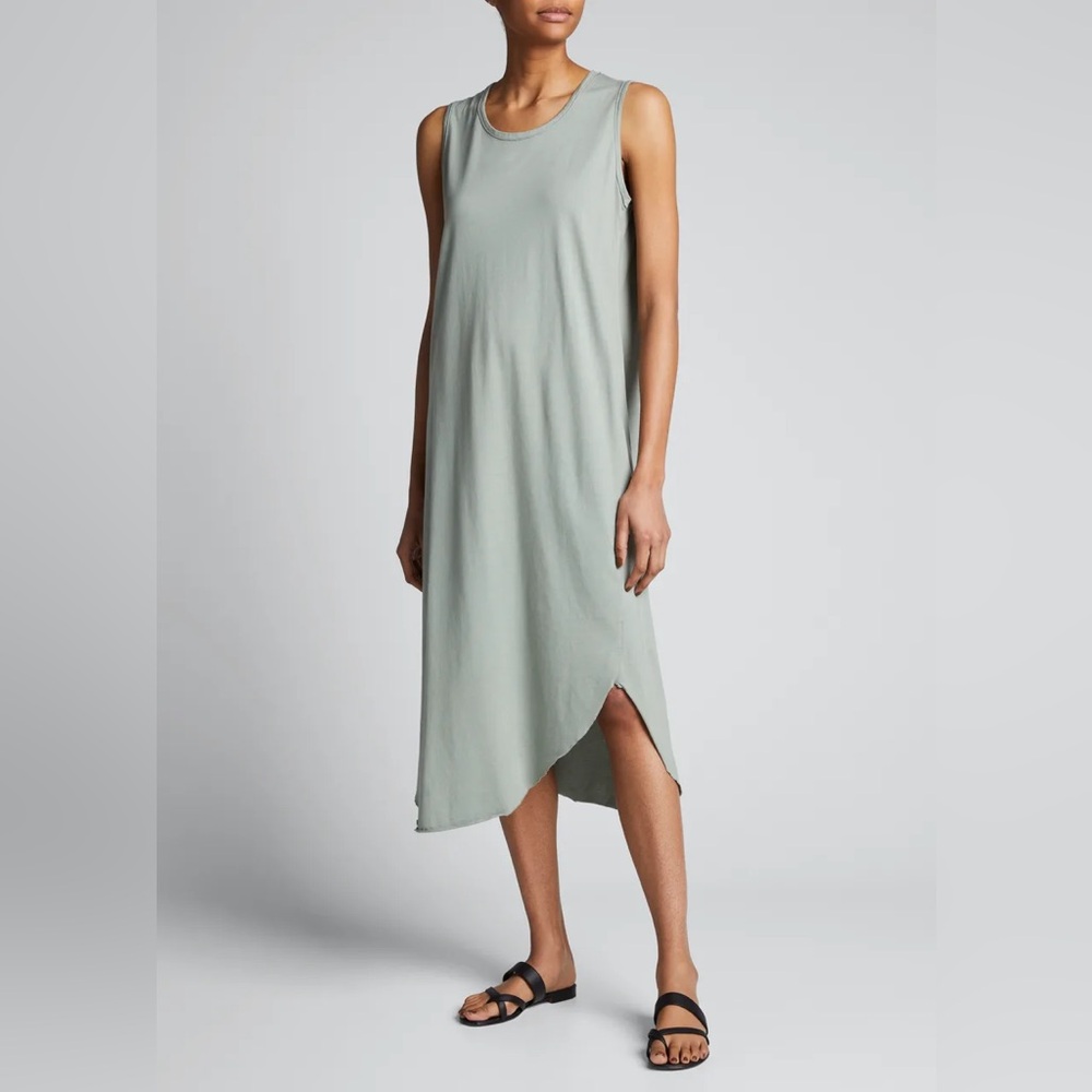 Frank and Eileen Easy Side Slit Tank Midi Dress Sage Green T-Shirt